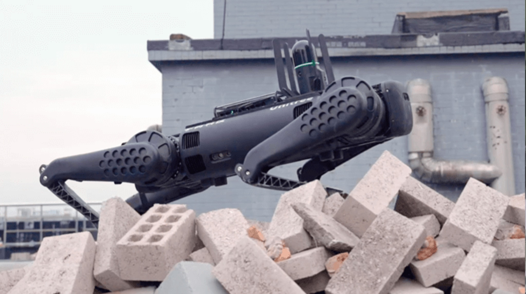 B1 Robot on Concrete Blocks